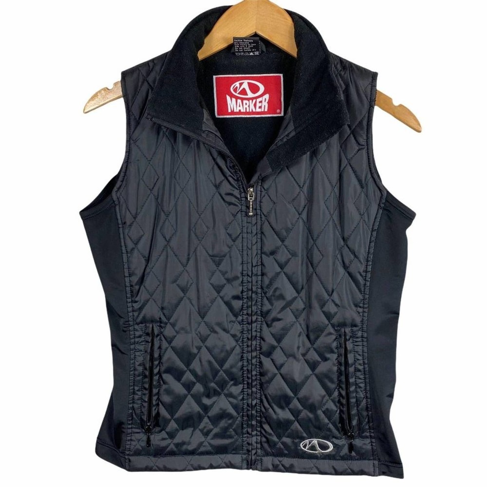 Markers Women's Black Quilted Padded Vest- Medium